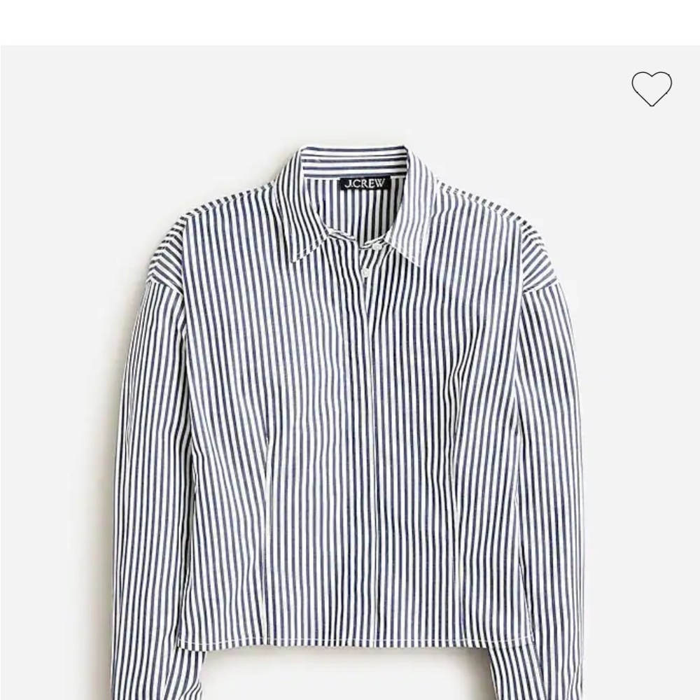 NWT JCrew cropped striped buttondown shirt. Size 8